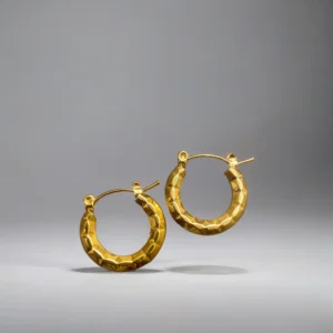 Hammered Gold Hoops