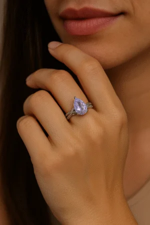 Minimalist Teardrop Silver Ring
