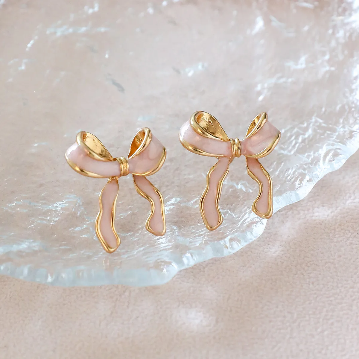 1-Pair-Princess-Cute-Bow-Knot-Alloy-Ear-Studs-display-picture-1