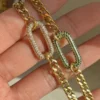 Wholesale-Jewelry-Fashion-Round-Glass-Copper-Rhinestones-18K-Gold-Plated-Plating-Necklace