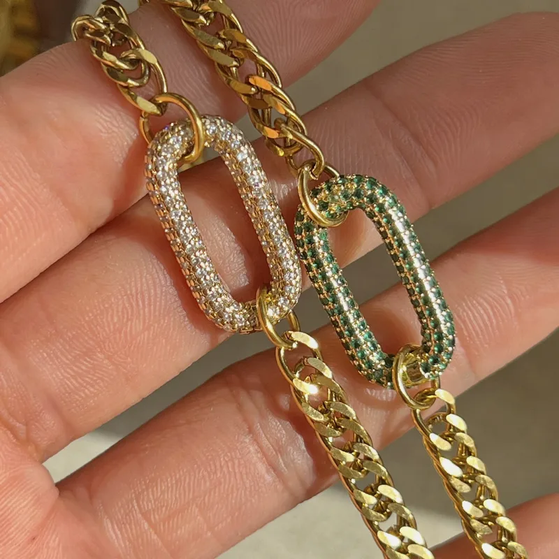 Wholesale-Jewelry-Fashion-Round-Glass-Copper-Rhinestones-18K-Gold-Plated-Plating-Necklace